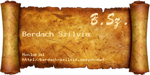Berdach Szilvia névjegykártya