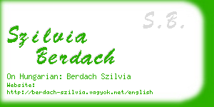 szilvia berdach business card